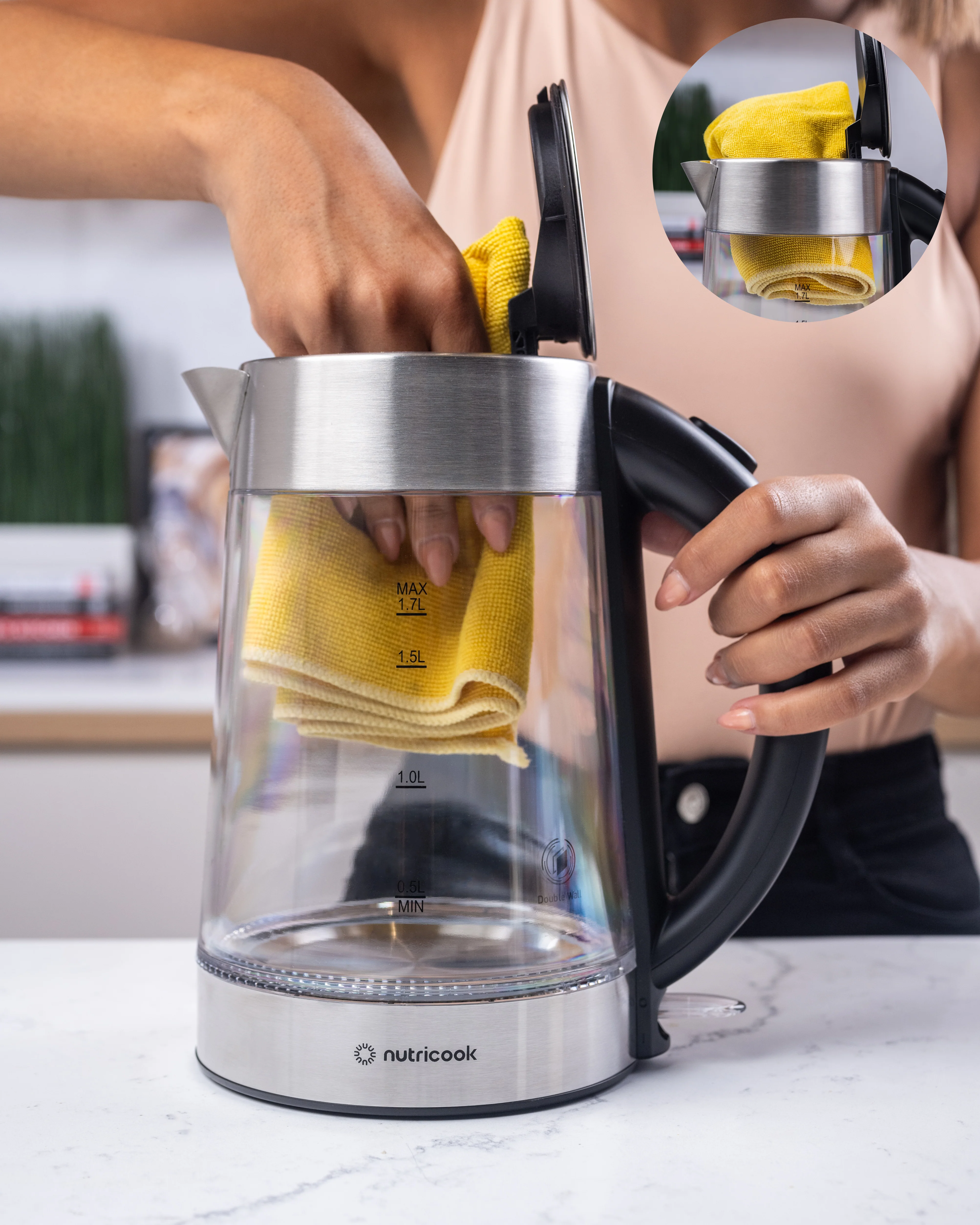 Electric Glass Kettle - 1.7L | Double-Wall Heavy Duty Elite Durability - Image 6